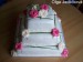 dort svatební třípatrový s růžemi-čtvercový